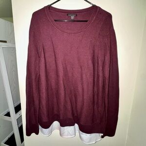 Hillary Radley Burgundy Sweater with Layered Hem